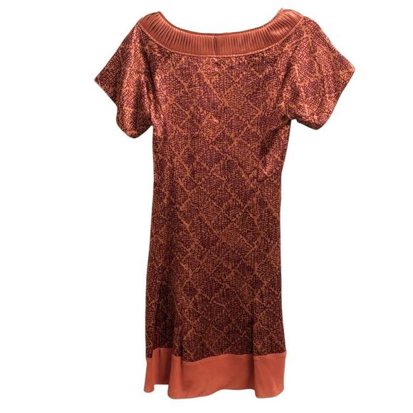 Cynthia Steffe Silk Orange Patterned Women's Dress Size 10 - Picture 2 of 5